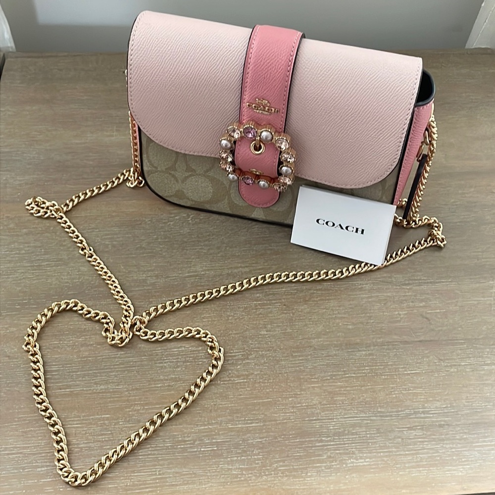 Pink Jewel buckle Coach Crossbody